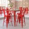 Flash Furniture 31.5 SQ Bar Top Table Brown Poly Top/Red Frame JJ-T14619H-80-BRRD-GG - alternate 3